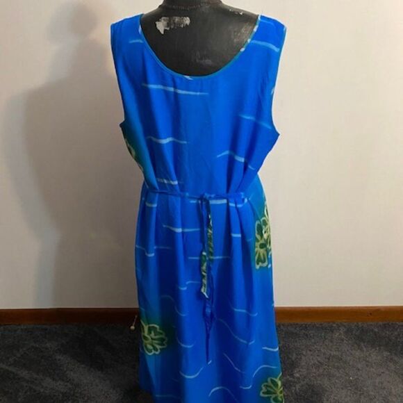 Nancy-k Blue, Green sleeveless dress, size 1X - Picture 3 of 5